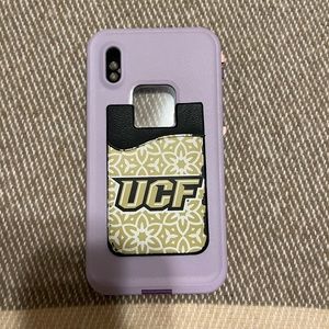 Purple/Pink Lifeproof IPhone X Phone Case with UCF card holder